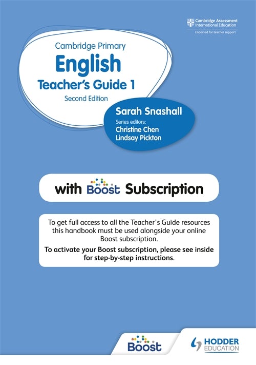Book cover image for Cambridge Primary English Teacher's Guide Stage 1 with Boost Subscription Second Edition ISBN: 9781398300538